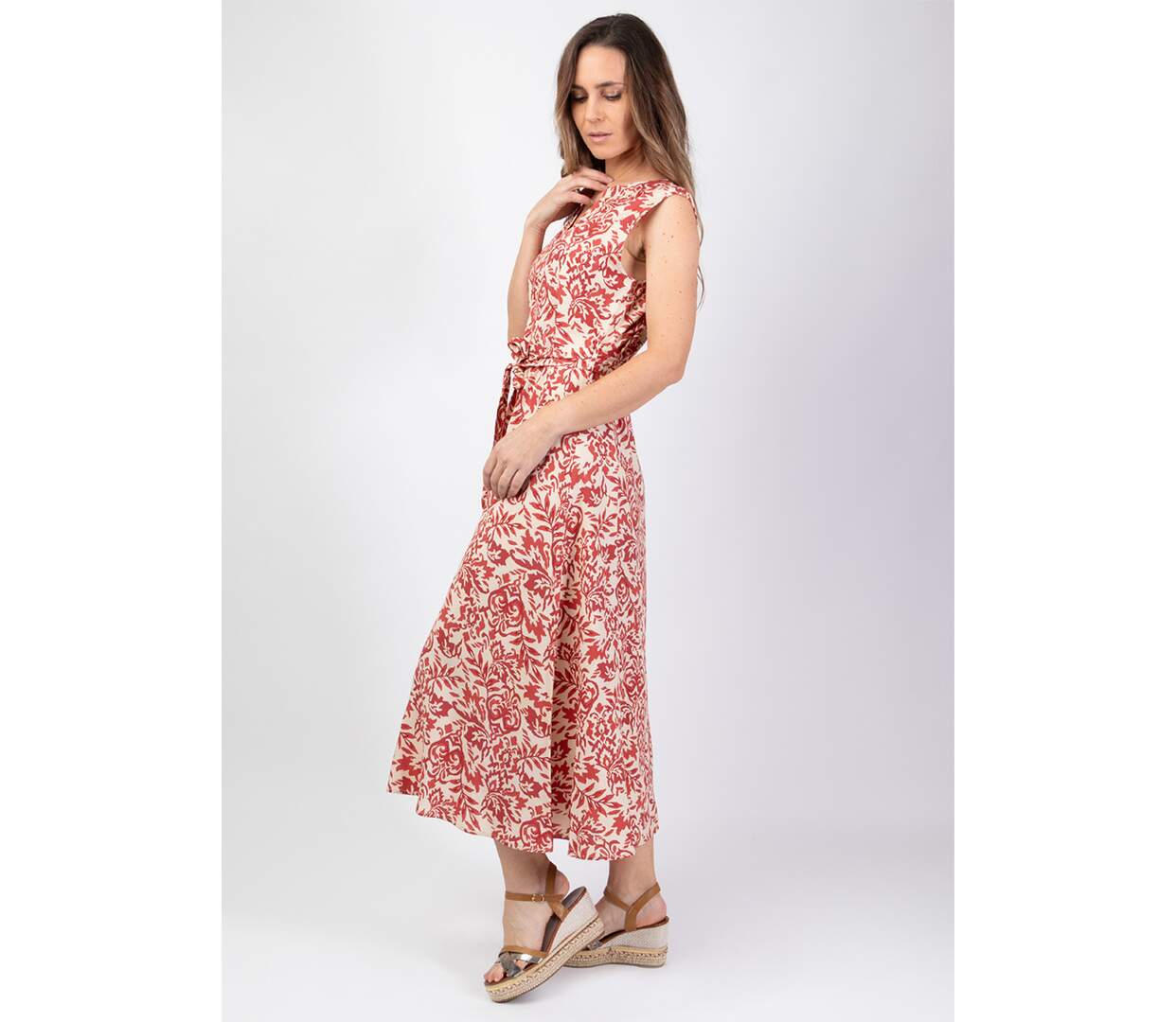 Robe longue féminine LEANA motif ethnique baroque Coton Du Monde-3