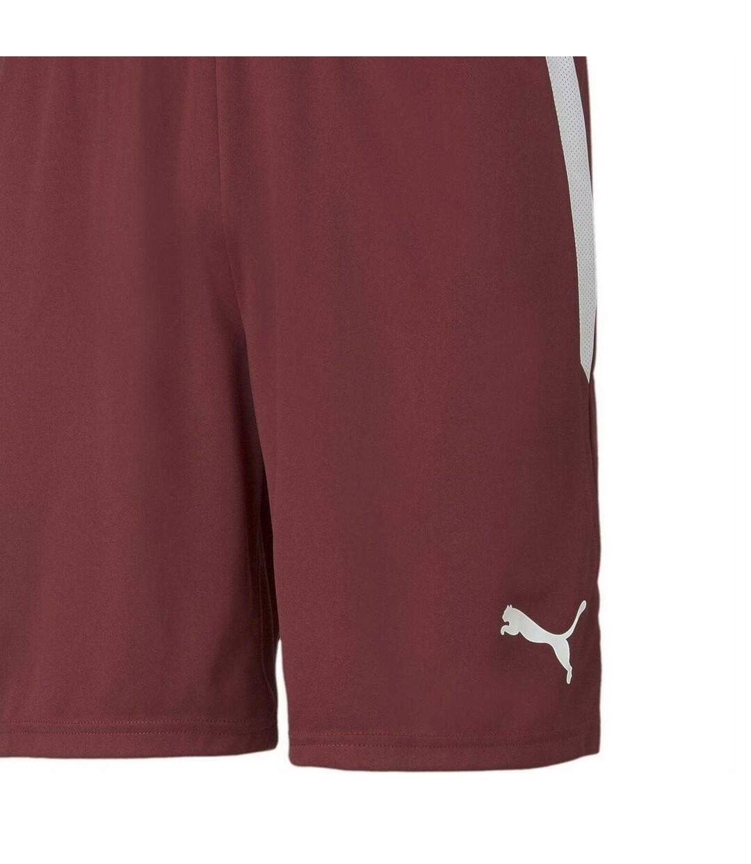 Short De Foot Motif/style Rayure Latérale Teamliga Homme Bordeaux Blanc Puma-3