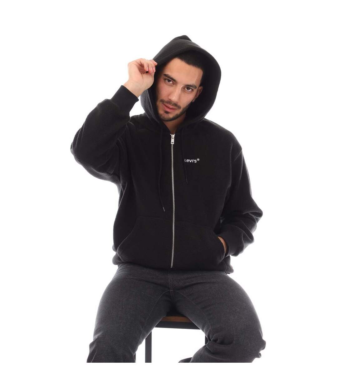 Sweat À Capuche Headline Homme Bleu Marine Levis-4