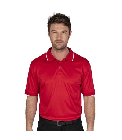 Mens Performance Polo Shirt Red Island Green