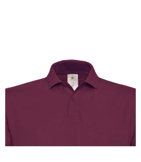 B&C ID.001 Unisex Adults Short Sleeve Polo Shirt (Wine) - UTBC1285