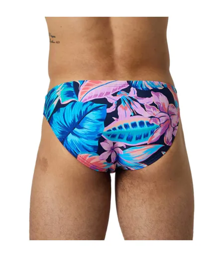 Mens Beachstar Tropical Leaves Swim Briefs Peacoat Speedo