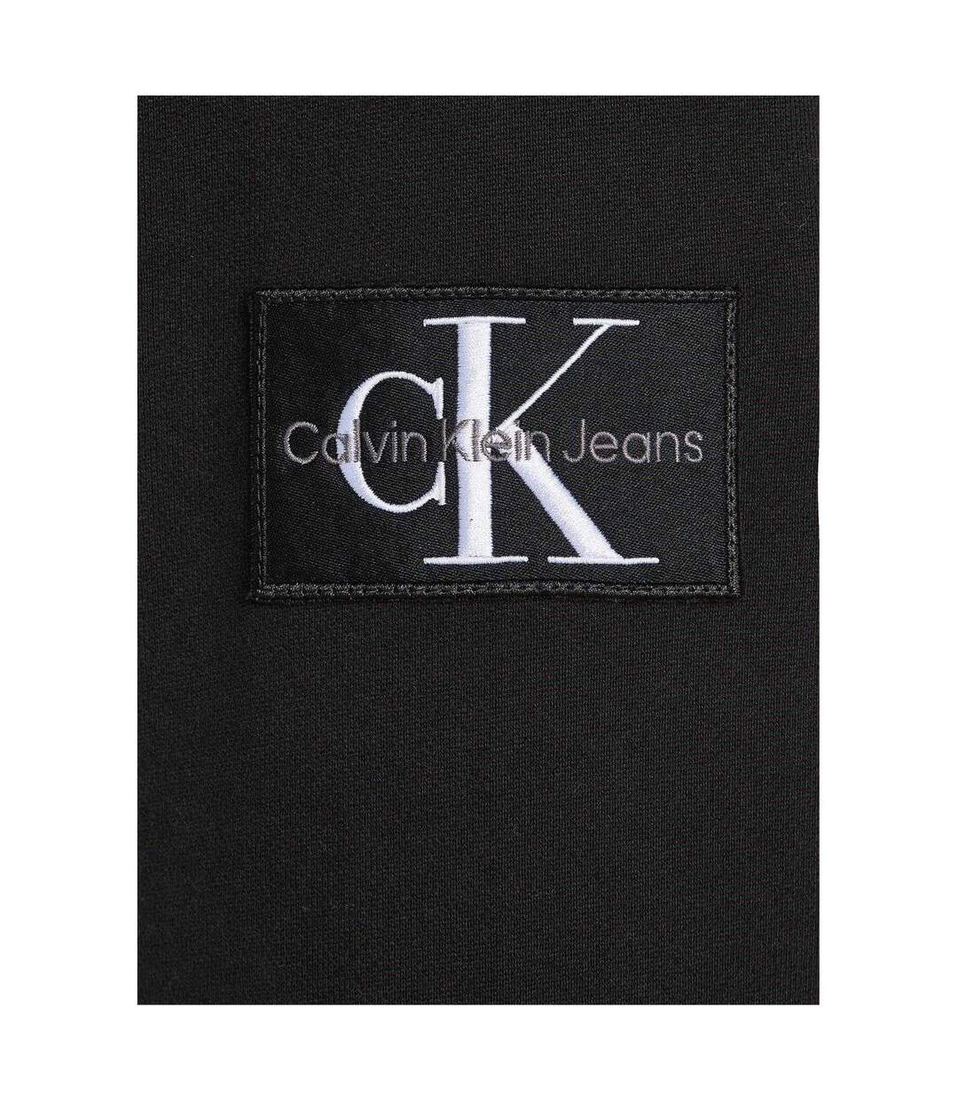 Mens Monogram Badge Hoodie Black Calvin Klein-3
