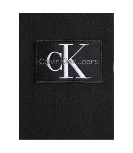 Mens Monogram Badge Hoodie Black Calvin Klein