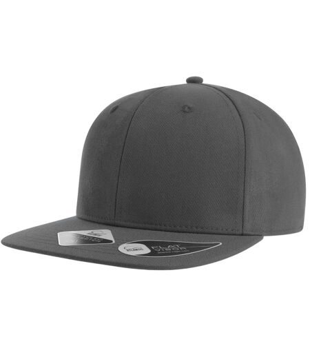 Unisex adult james 6 panel recycled polyester snapback cap dark grey Atlantis