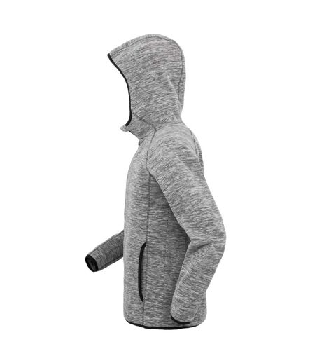 Mens Microfleece Fitness Full Zip Hoodie Grey Black Spiro