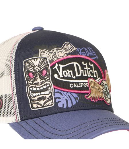 Casquette trucker avec filet et devant imprimé avec écussons Patches Vondutch