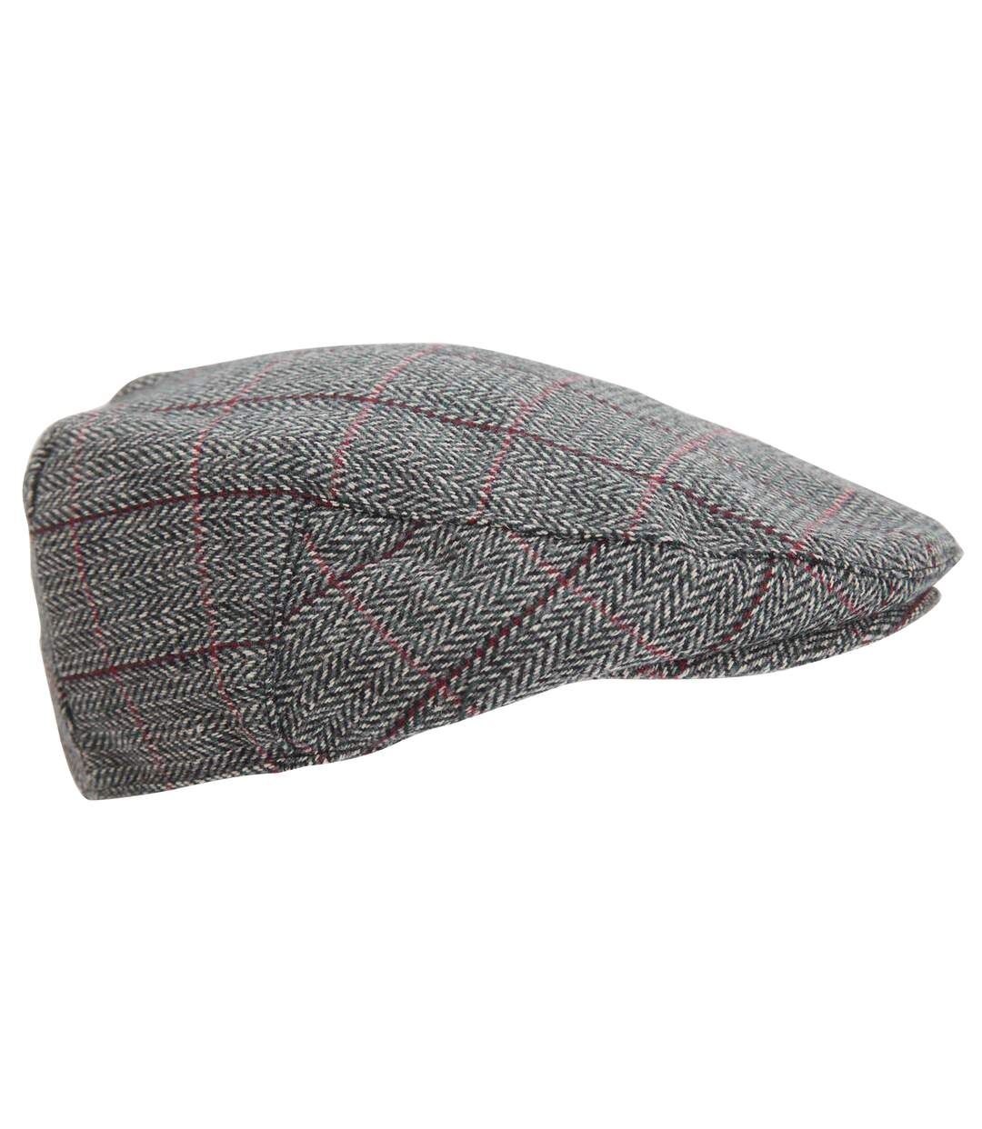 Mens Traditional Lined Flat Cap (Green/Grey) - UTHA498-1