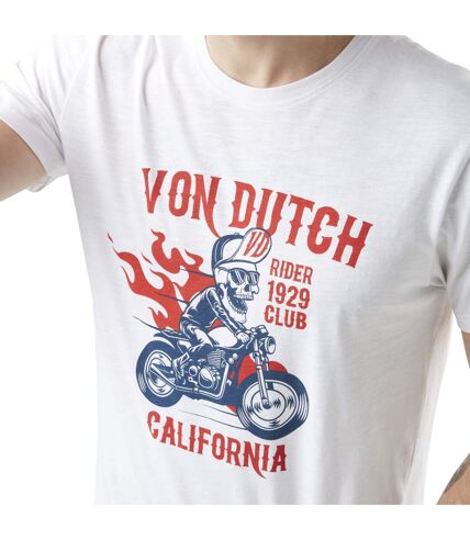 T-shirt homme slub col rond avec print en coton Ride Vondutch