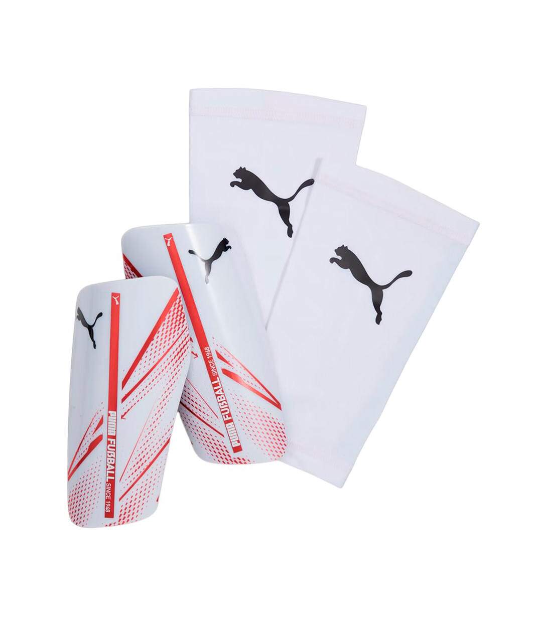Protège-tibias blanc/rouge homme puma standa guards - s-1