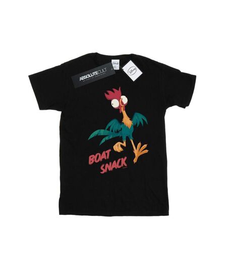 Disney Femmes/Les femmes Moana Boat Snack Coton Boyfriend T-Shirt (Noir) - UTBI39358