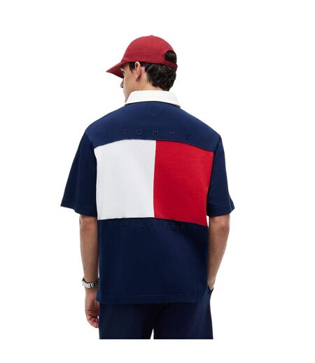 Polo Manches Courtes Motif/style Drapeau Homme Bleu Marine Tommy Hilfiger