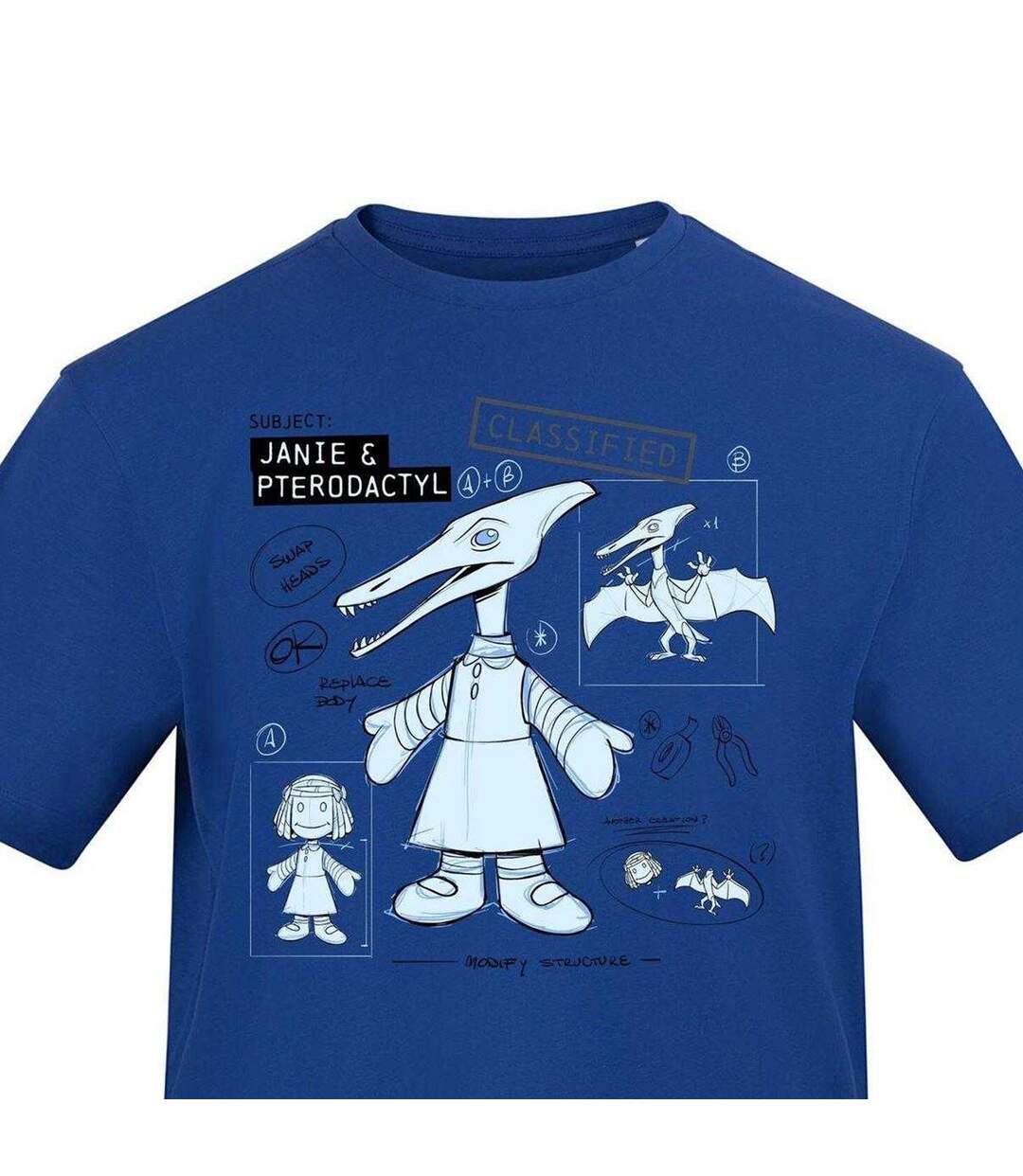 Unisex Adult T-shirt Blue Characters-3