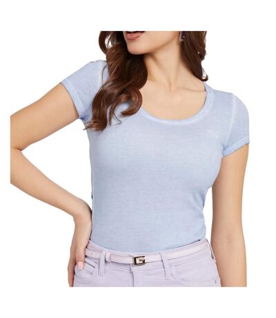 T-shirt Bleu Femme Guess Script - S