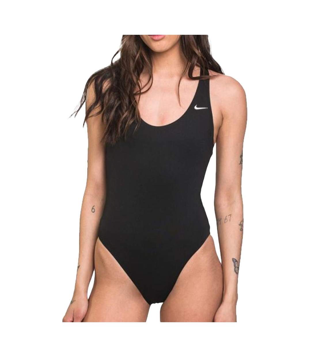 Maillot de bain 1 pièce noir femme nike crossback-1