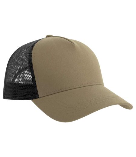 Rapper 5 panel cotton sustainable trucker cap khaki/black Atlantis
