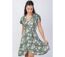 Robe courte encolure cache-cœur MARIKA motif fleur de lotus Coton Du Monde-2