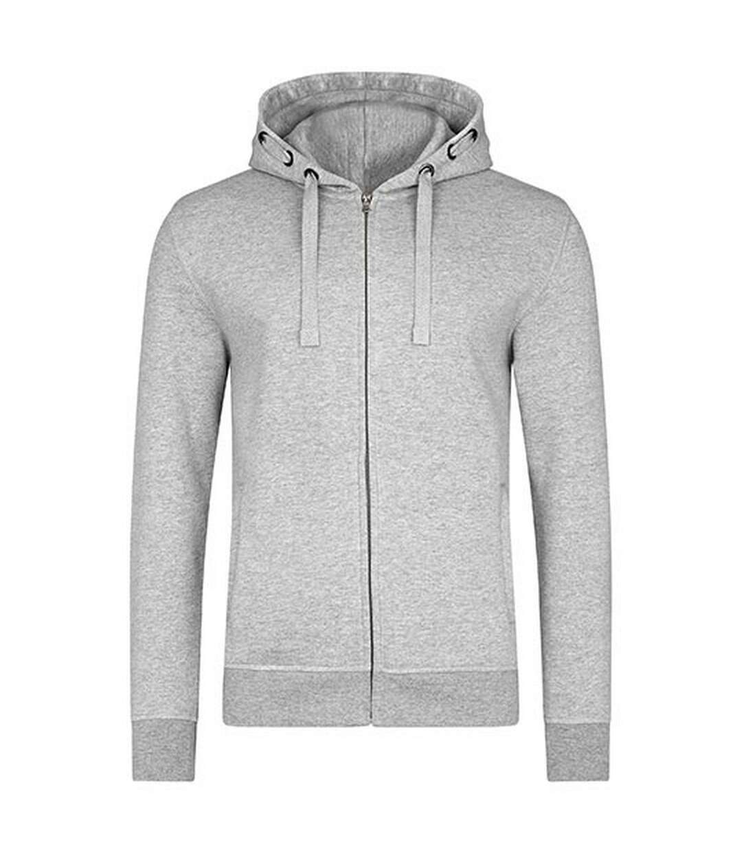 Veste À Capuche Premium Homme Gris Chiné HRM-2