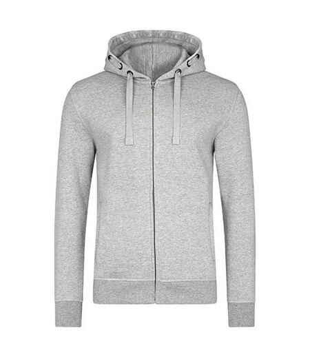 Veste À Capuche Premium Homme Gris Chiné HRM