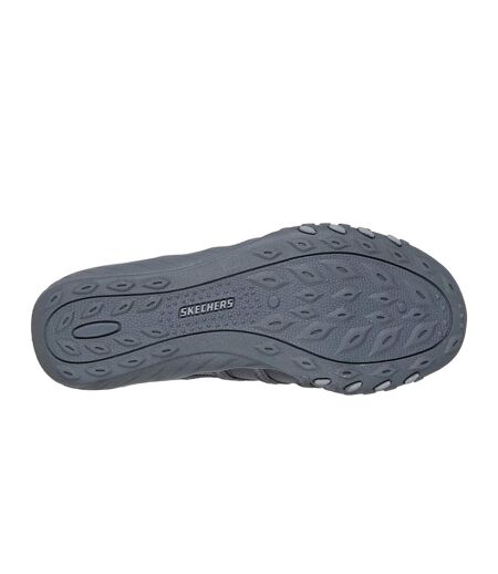 Womens/ladies Breathe Easy Roll With Me Trainers Charcoal Skechers