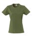 Clique Womens/Ladies Plain T-Shirt (Army Green)