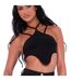 Womens/ladies Ribbed Corset Top Black Missy Empire-3