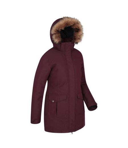 Womens/ladies Tarka Ii Long Padded Jacket Burgundy Mountain Warehouse