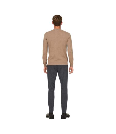 Mens Plaid Slim Chinos Grey Only