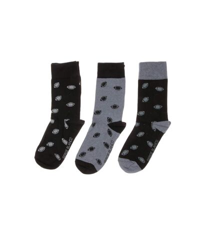 x3 paires de chaussettes Noir/gris Homme Serge Blanco 0BG