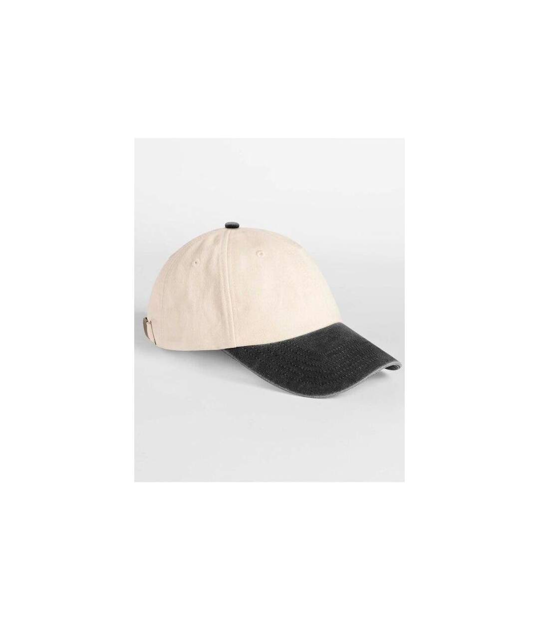 Casquette De Baseball Motif/style Rétro Et Contrasté Adulte Blanc Cassé Vieux Noir Beechfield-3