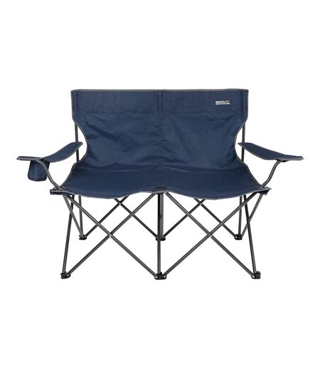 Regatta Isla Logo Travel 2 Person Camping Chair (Navy/Seal Grey) (One Size) - UTRG9983