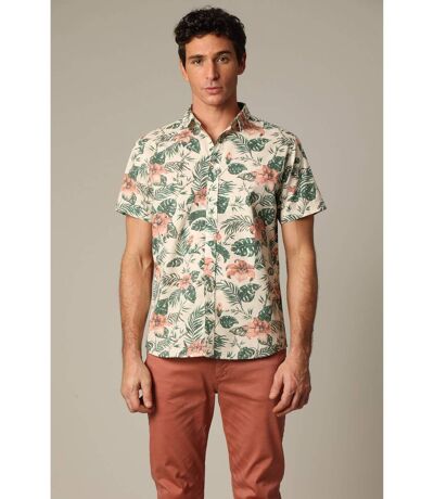 Chemise en coton à manches courtes avec imprimé tropical OGDEN