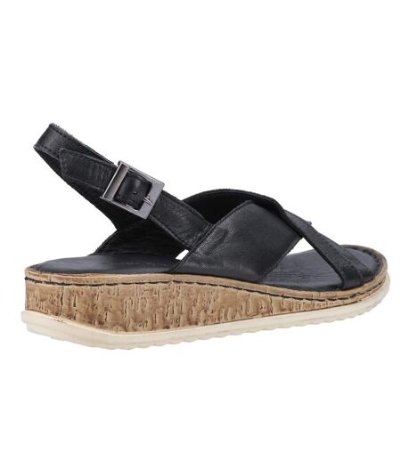 Hush Puppies Womens/Ladies Elena Leather Wedge Sandal (Black) - UTFS7058