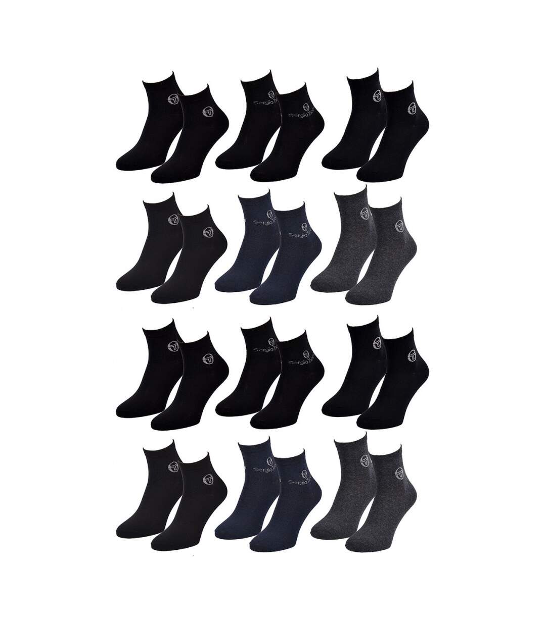 Chaussettes Homme VILLE SERGIO TACCHINI Lot de 12 QUARTER - Pack de 12-2