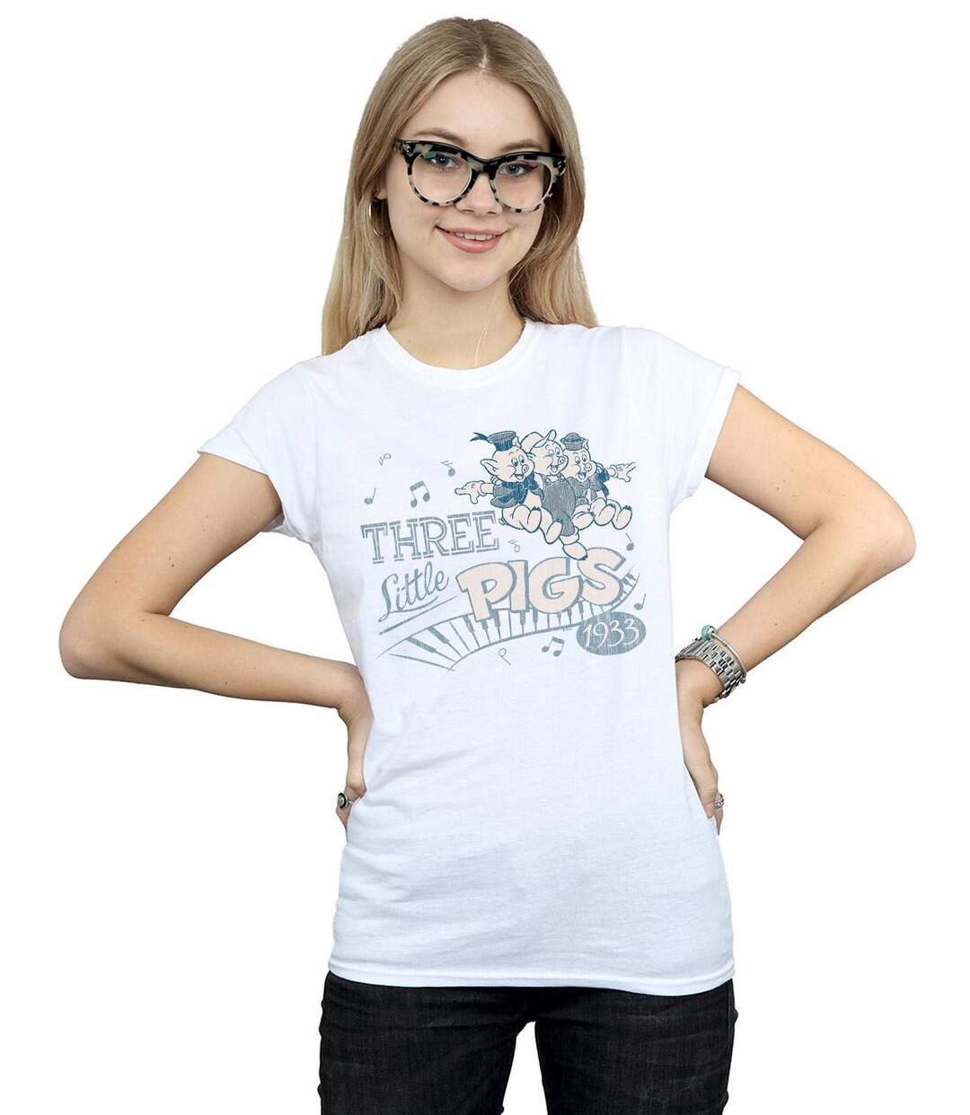 Disney - T-shirt THREE LITTLE PIGS - Femme (Blanc) - UTBI15945-2