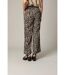 Pantalon femme en polyester gaufré à motif léopard ATILA-4