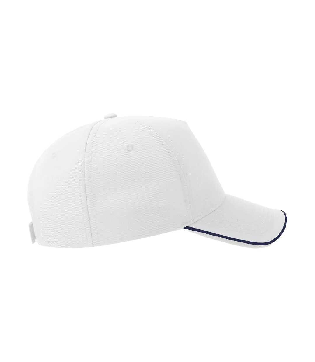 Casquette De Baseball Motif/style 5 Panneaux Recy Five Piping Adulte Blanc Bleu Marine Atlantis Headwear-4