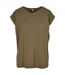 Build Your Brand Womens/Ladies Extended Shoulder T-Shirt (Olive)