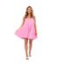 Robe Trapèze Bretelles Fines Femme Rose Missy Empire-1