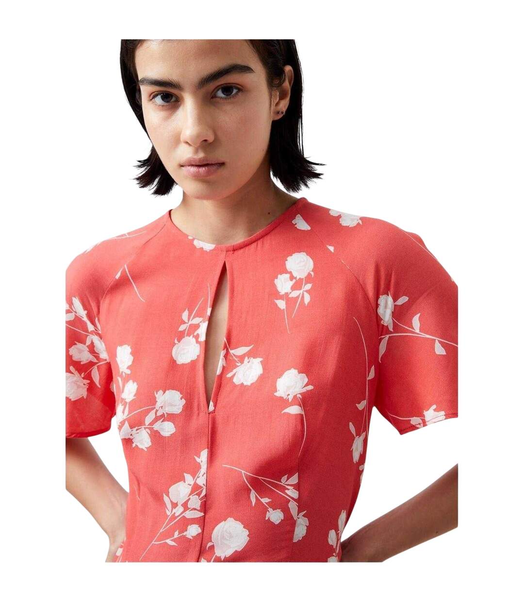 Womens/ladies Keyhole Midi Dress Cayenne French Connection-4
