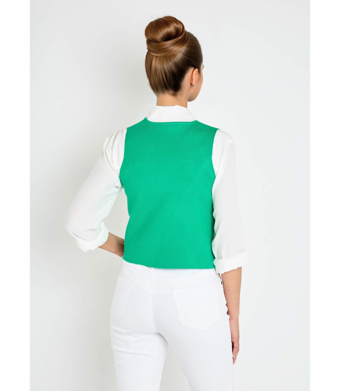 Gilet sans manches en maille et broderies-2
