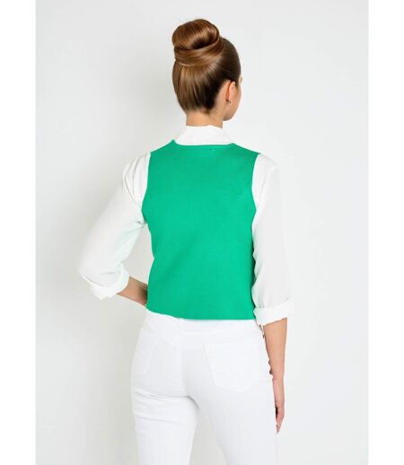 Gilet sans manches en maille et broderies