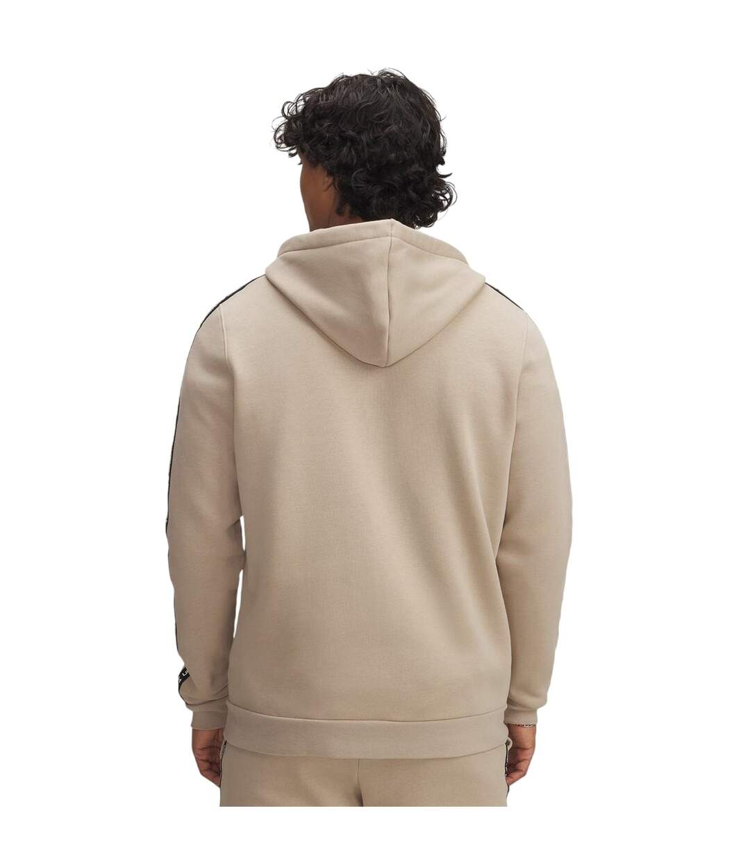 Mens Fleece Taped Sleeve Full Zip Hoodie Khaki Under Armour-2