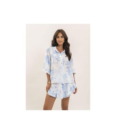 Chemise gaze de coton motifs toile de jouy OLEA - Dona X Lisa