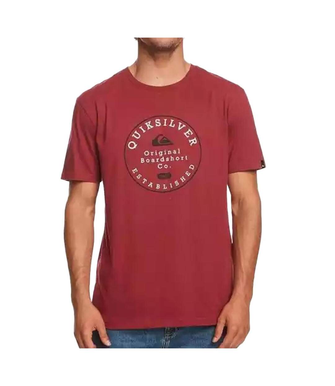 T-shirt Bordeaux Homme Quiksilver Barrel - S