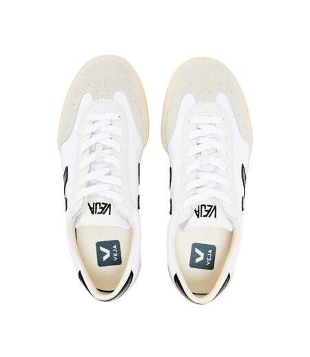 Womens/ladies Volley Contrast Logo Suede Trainers White Black Veja