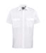 Mens Short Sleeve Pilot Plain Work Shirt White Premier-1