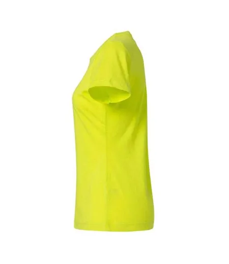 Womens/ladies Plain T-shirt Visibility Green Clique
