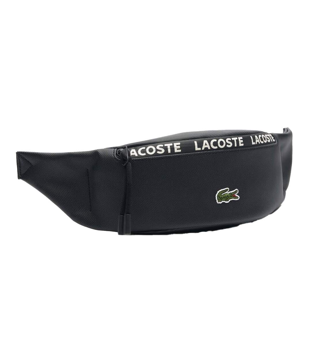 Stripe Canvas Logo Waist Bag One Size Black Lacoste-4