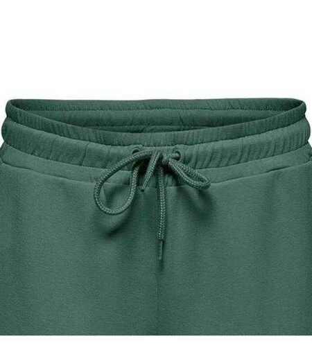 Womens/ladies Cuffed High Waist Sweatpants Duck Green Melange Only Play